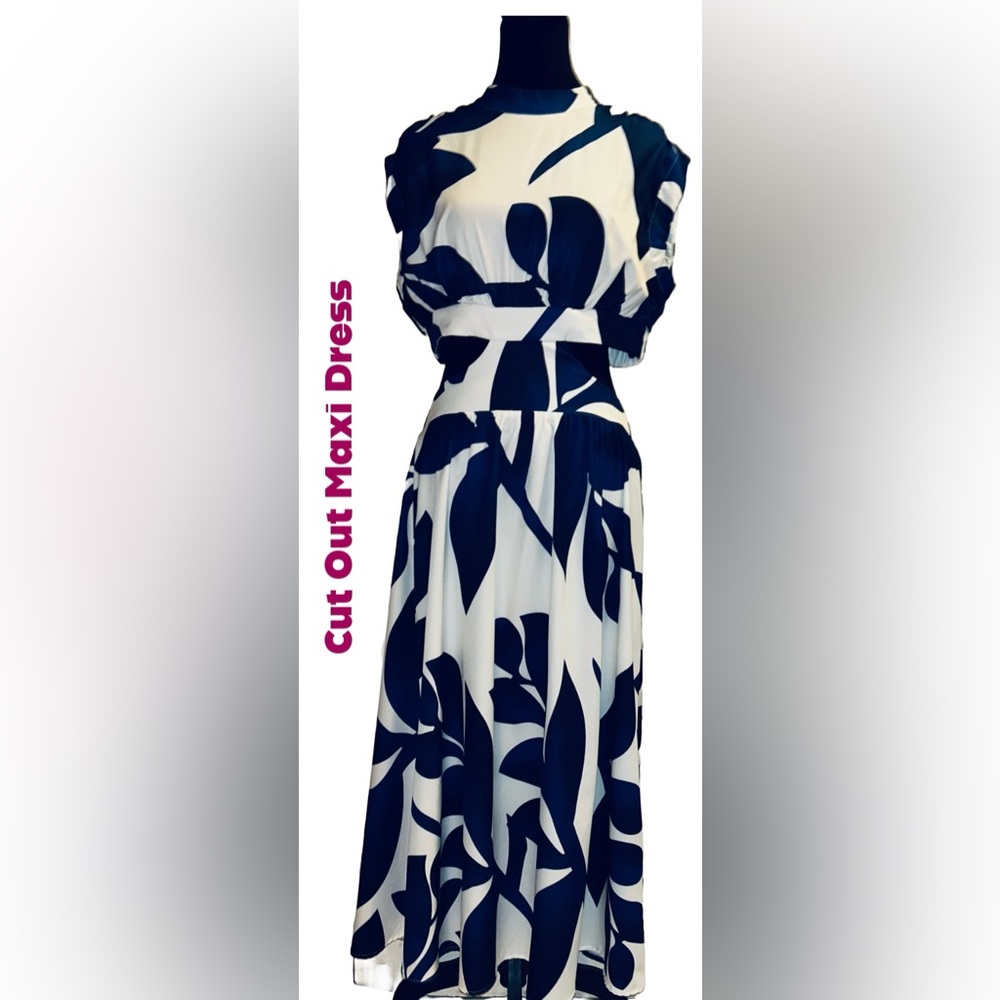 🔥🔥 Salanta Blue & White‎ Floral Long Maxi Dress🔥🔥 - Picture 4 of 11